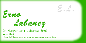 erno labancz business card